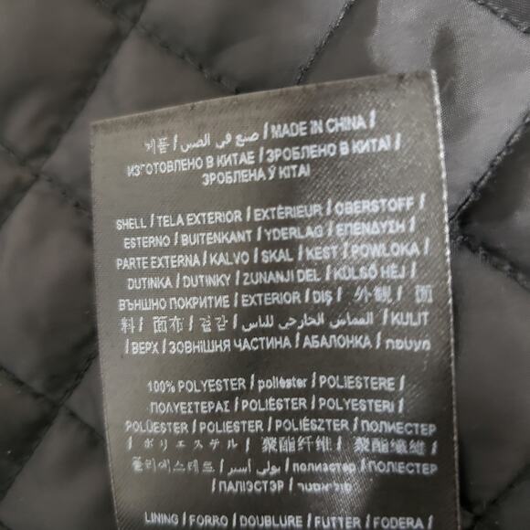 Guess Gunner Jacket Military Style Pea Coat Quilted Lined Gray Herringbone Men L - Picture 13 of 13